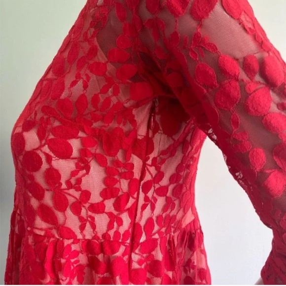 FREE PEOPLE| FLORAL MESH LACE DRESS - Picture 8 of 15